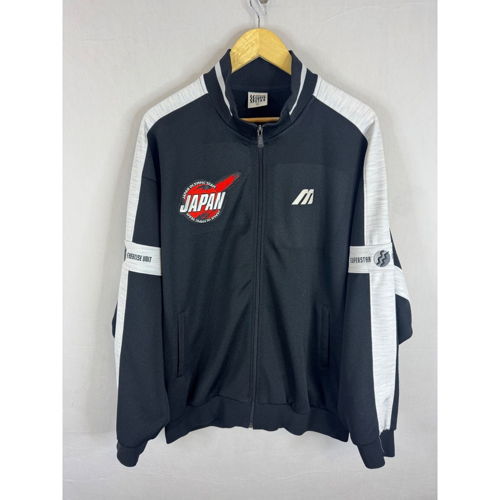 Mizuno Super Star Japan Olympic Team Track Jacket Black White Vintage‎ Japan XOO